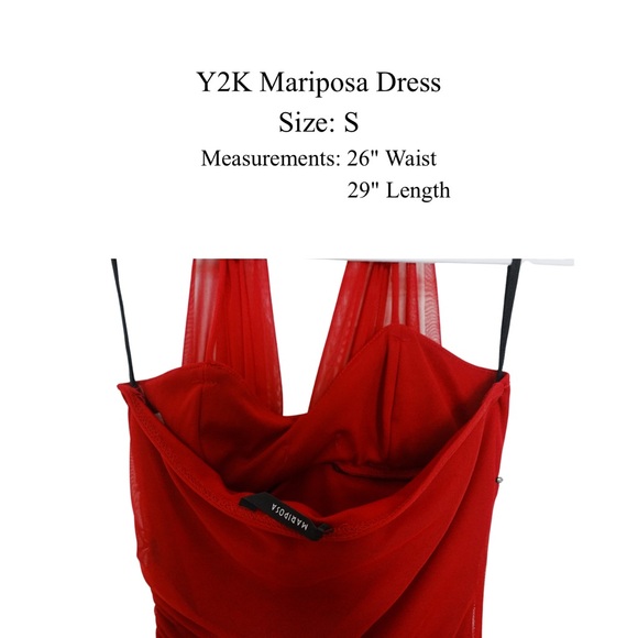 Vintage 90s Red Halter Dress - Picture 4 of 4